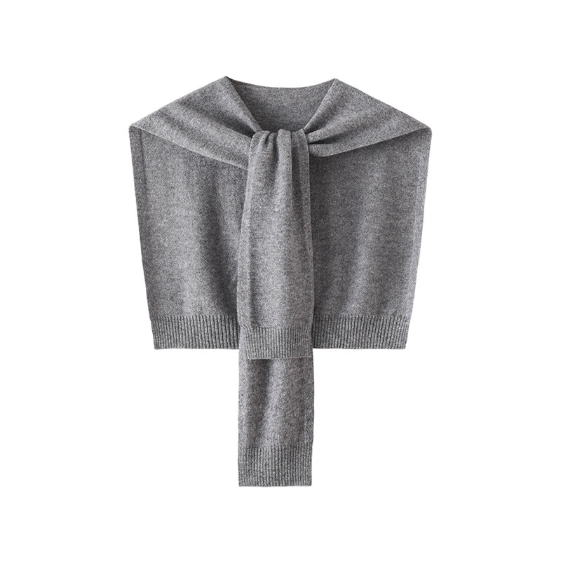 K400 100 wool shawl with shirt for air-conditioned room neck protection decorative scarf fashion knotted knitted shoulder