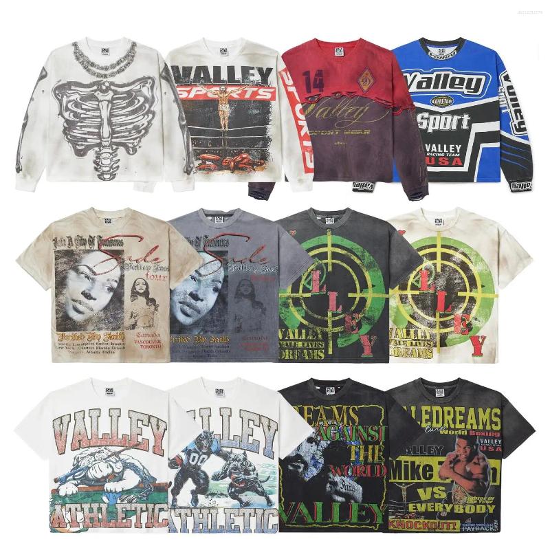 Men's T Shirts Harajuku Graphic Oversized Tops Hip Hop Short Sleeve Shirt American Streetwear Wash Cotton Men Clothing