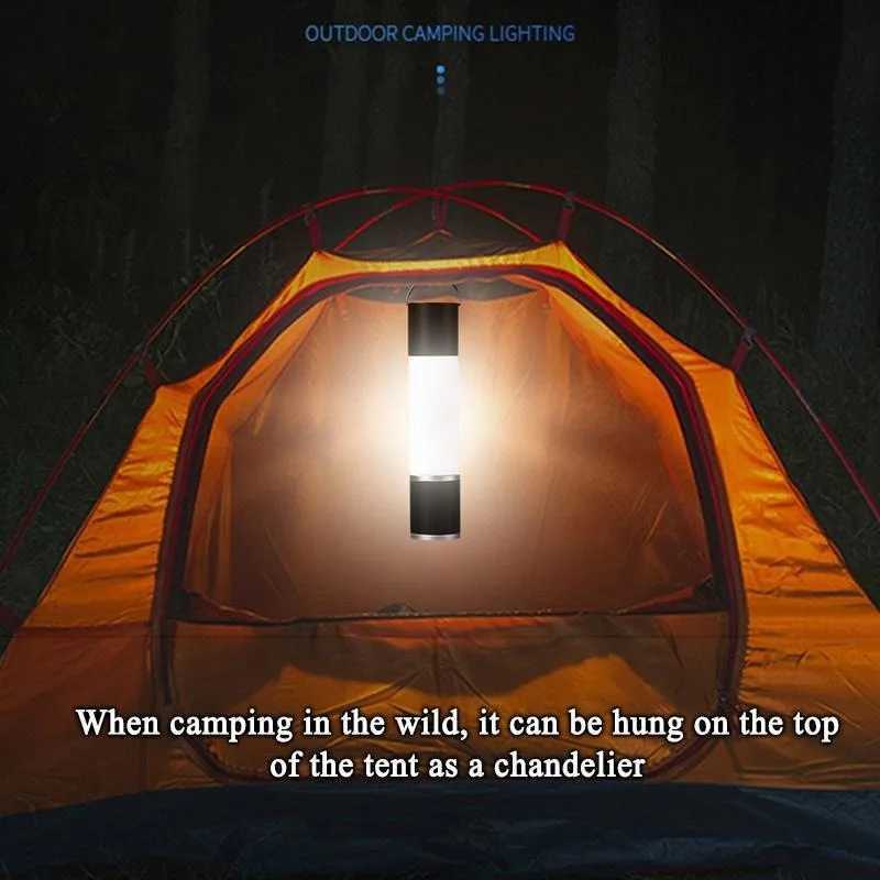 Multifunctional Flashlights Portable Hanging Tent Light USB Rechargeable Camping Light Waterproof 6 Modes with Tripod Stand M251115