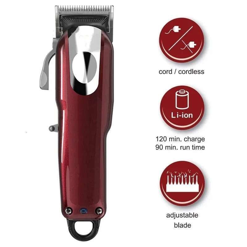 Professional Adjustable Barber Clipper For Men Electric Cordless Cut Rechargeable Hair Trimmer 8148 Magic Blade