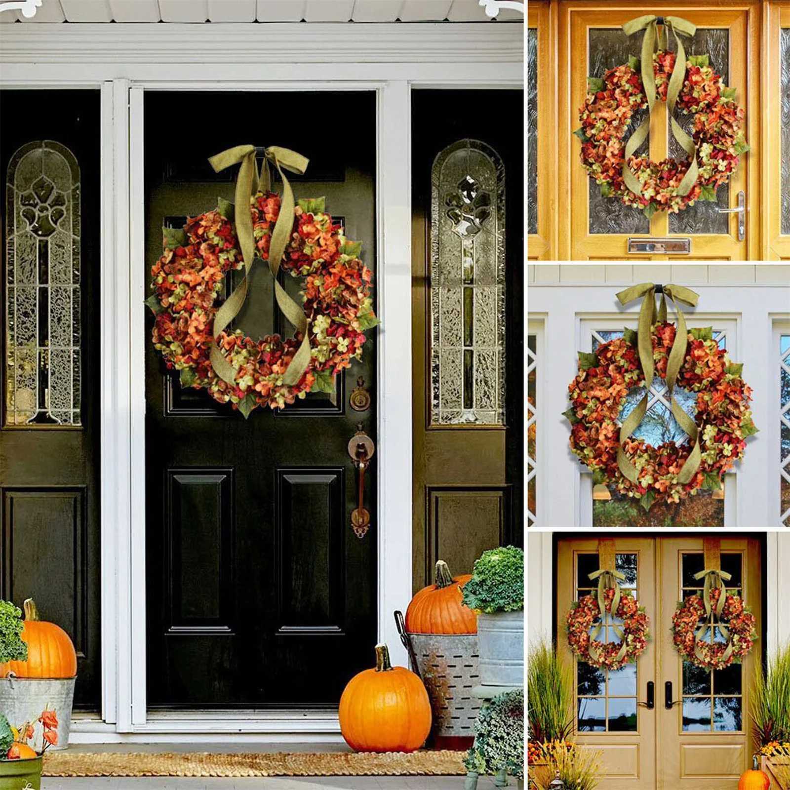 Autumn Wreath Christmas Decoration Thanksgiving Garland Window Restaurant Home Maple Leaf Party Festival Decoration Wreath DoorM251115
