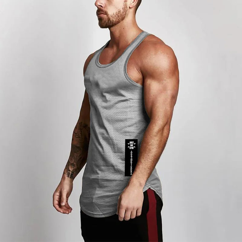 Mesh casual bodybuilding vest fitness fashion sports mens toplevel single sleeve strapless underwear 250407