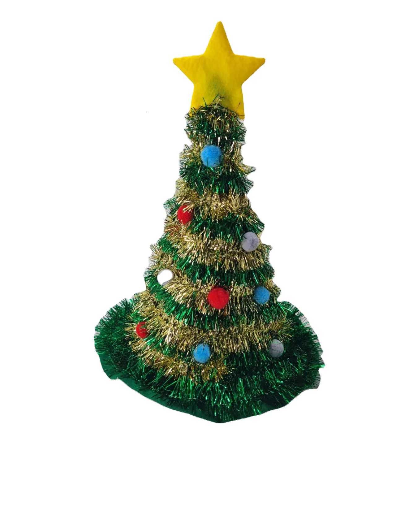 Christmas Tree Hat Non-Woven Rain Silk Hat Merry Christmas Home Decor Xmas Ornaments Navidad Party Supplies Happy New Year Y251115