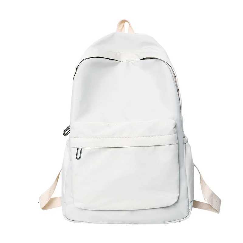 Women Schoolbag Waterproof Large Capacity School Backpack Smooth Zipper Solid Color Teens Girl Casual Daypack Bag Student SupplyW251114