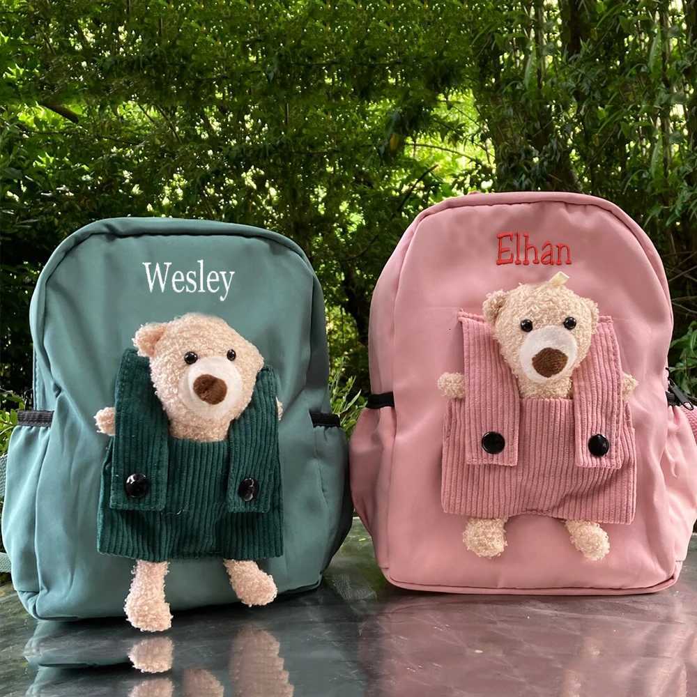 New Kids Cartoon Personalized Name Backpack Cute Baby Backpack Custom Embroidered Name Kindergarten Book Bag Outgoing SnackbagsW251114