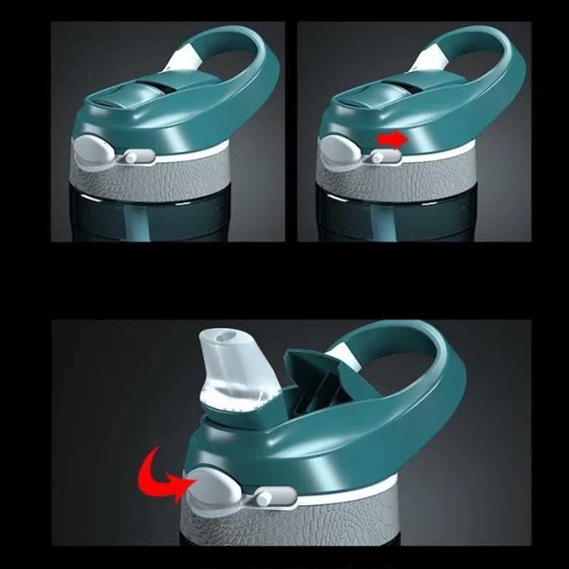 750ml Portable Sports Water Bottle With Straw For Camping Hiking Outdoor Plastic Transparent BPA Free Bottle For Men DrinkwareW251114