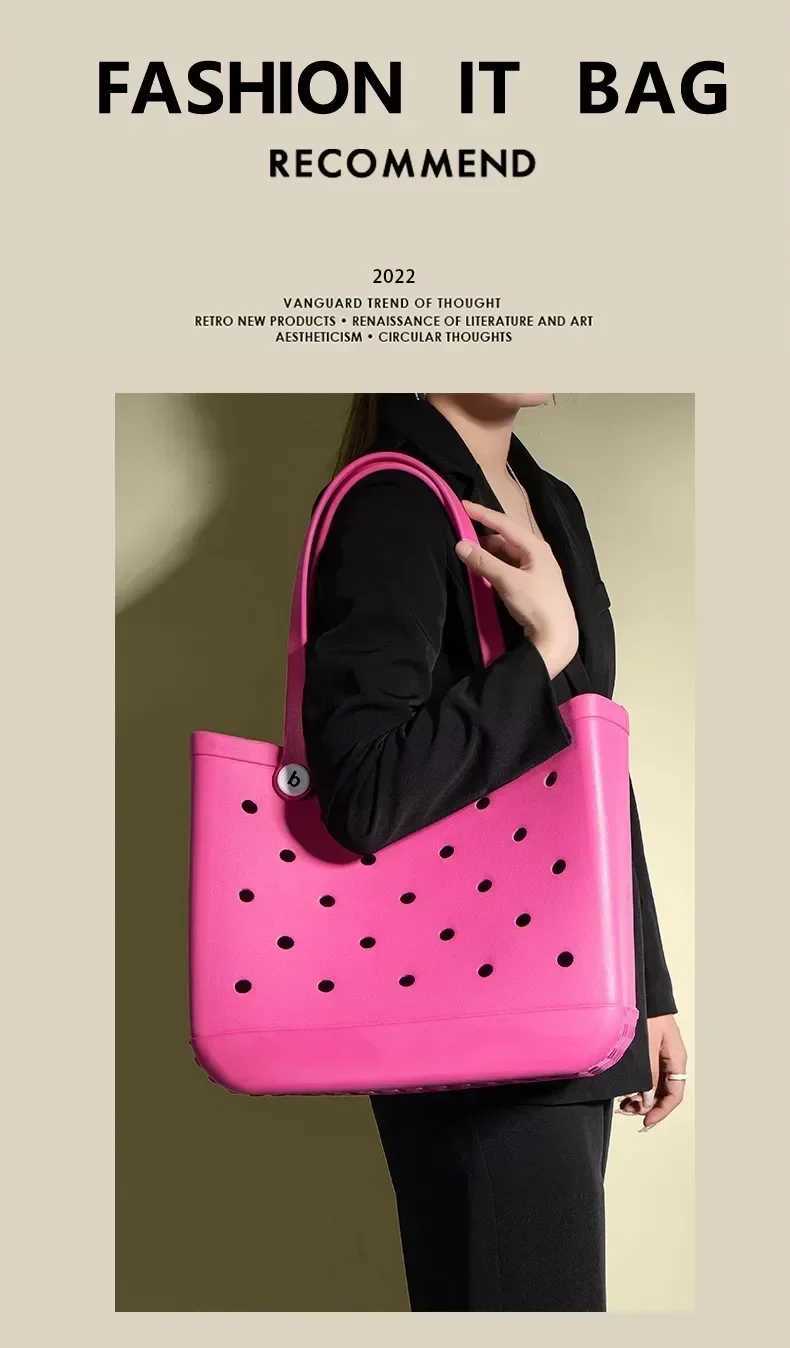 M Jelly Burger Bag Summer EVA Waterproof Extra Large Picnic Storage Basket Fashion Womens Shopping Handbag Rubber Burger Beach Bag W250415