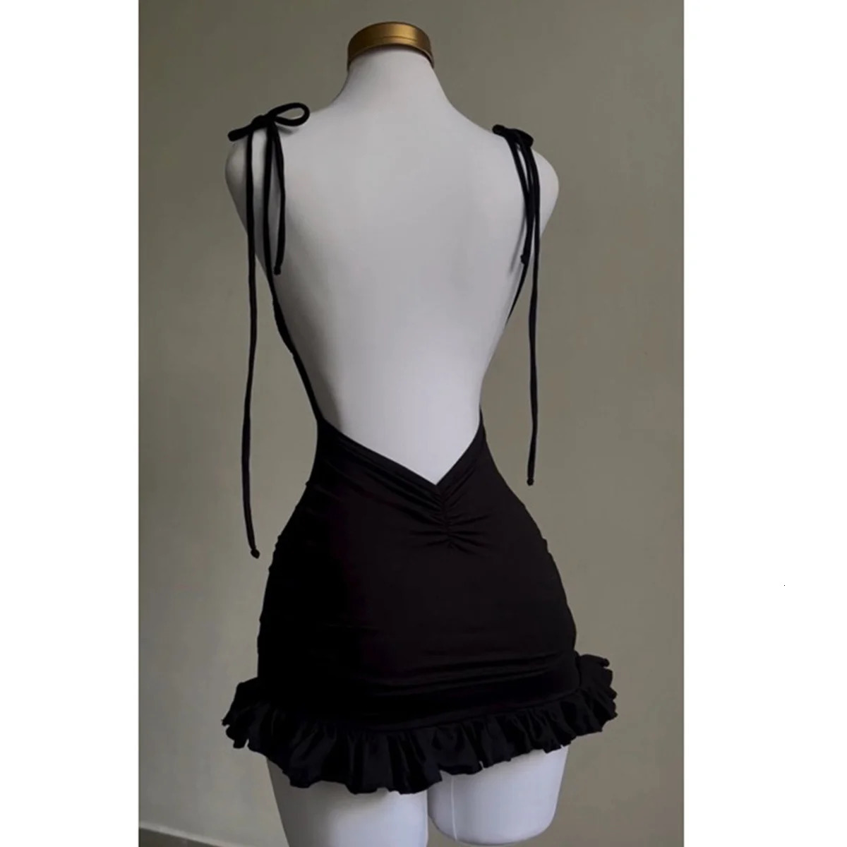 2025 European and American Dress with Summer High-end Feel Y2K Sexy Backless Lace Up Spicy s Hip Hugging Skirts 250415