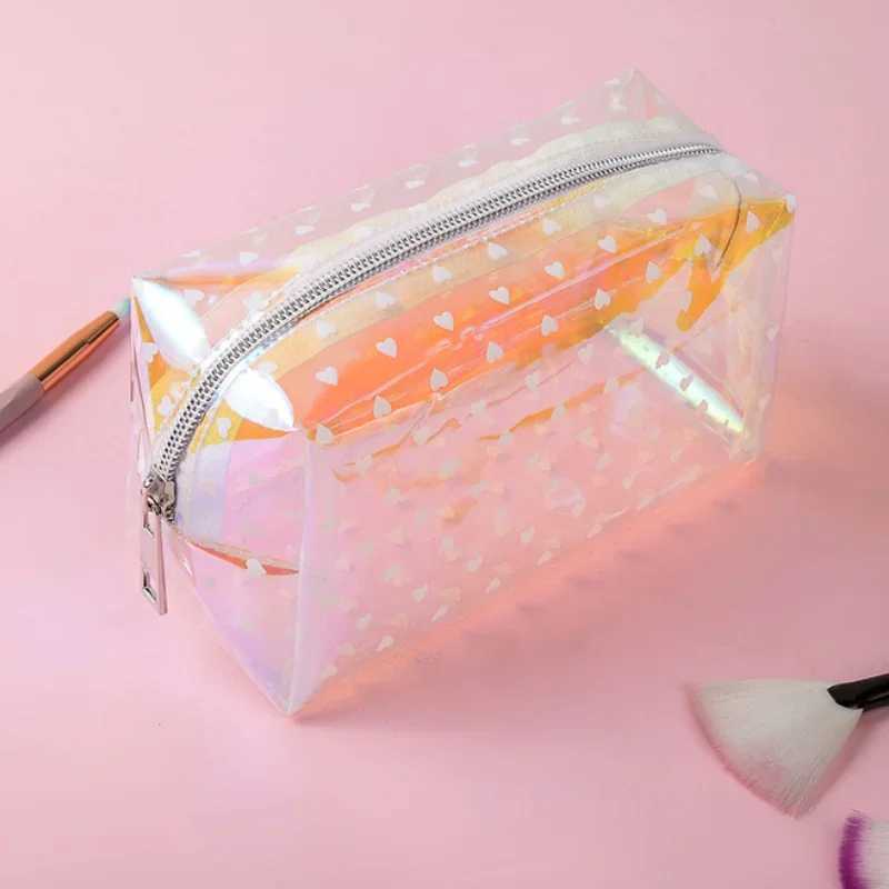 Transparent laser dot printing waterproof cosmetic bag Cosmetic organizer Portable lipstick cosmetic bagXJ250415