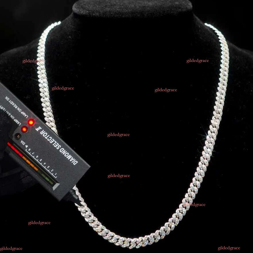necklace moissanite chain Custom Pass Dia Tester Hip Hop Jewelry Sterg Sier 6mm 8mm Fashionable man Iced Out VVS Cuban k Moissanite Chain For Men