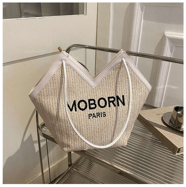 Handmade Beach Bag Simple Grass 2024 Summer New Casual Shoulder For Women Beach Woven Tote Bag Kq2