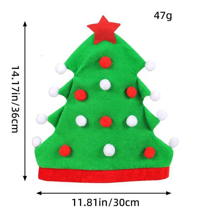 Christmas Hat Xmas Tree Shape Red Green Hat For Adults And Kids 2025 New Year Festive Party Noel Christmas Gift cap Decoration Y251115
