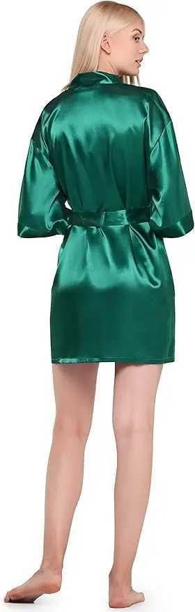 Pajamas women summer European and American ladies lace-up bathrobe sexy morning gown home dress can wear ice silk robe C251115