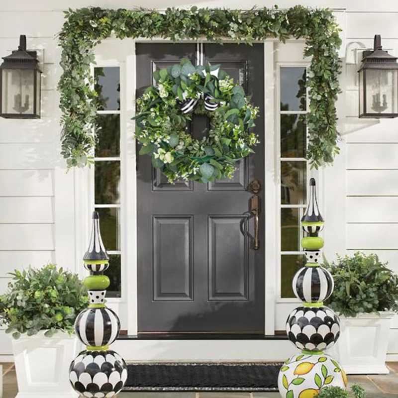 Eucalyptus Christmas Plant Wreath Wedding Holiday Supplies Door Home Decoration Diy Photo Props Flowers Background Wall GarlandsM251115
