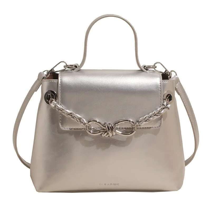 Designer Chain PU Leather Women's Handbag Casual Crossbody Bag Bucket Tote