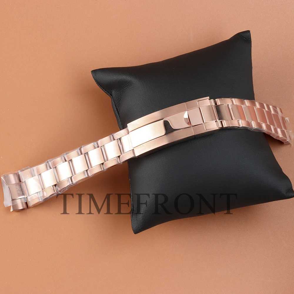 NH35 20mm Width Watchbands Rose Gold/Gold/Black Oyster/Jubilee Bracelet Fit NH35 GMT SUB Case Folding Buckle Watch Accessories W251114