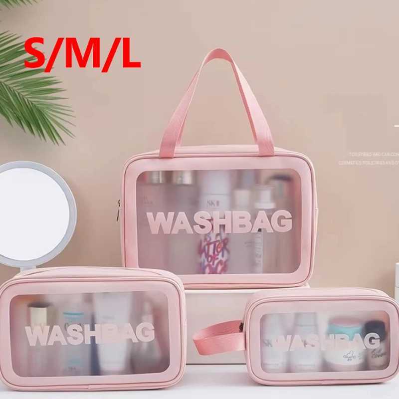 Waterproof Makeup Bag Portable Makeup Bag Large Capacity Transparent W Bag Travel PVC Matte Makeup Bag Storage Bag PU BagXJ250415