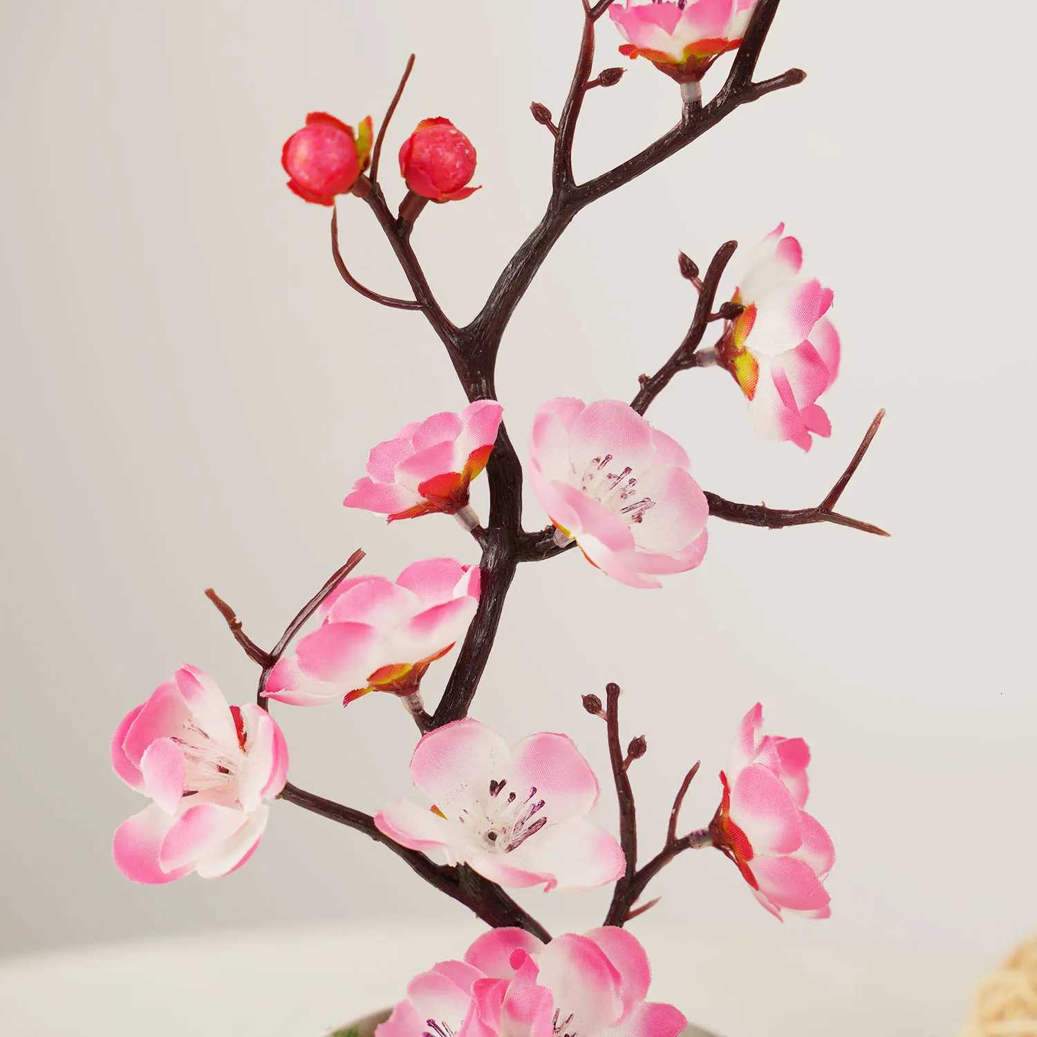 30cm Artificial flower cherry spring plum blossom peach potting silk flower tree flower bud for wedding party decorationnM251115