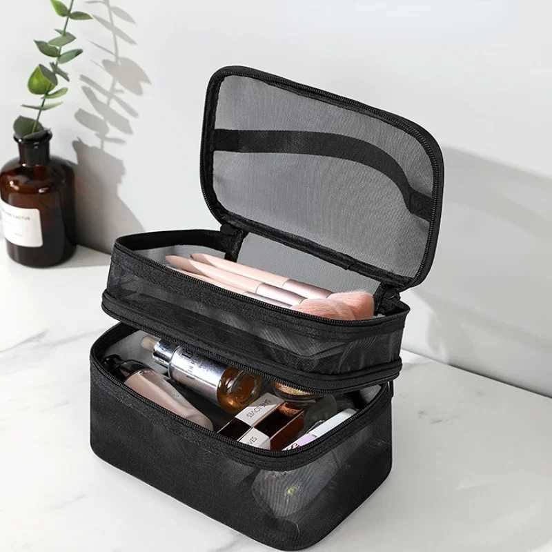 Womens transparent mesh is an ideal choice for cosmetic makeup and toilet kits suitable for successful travel sales makeup organizer bagsXJ250415