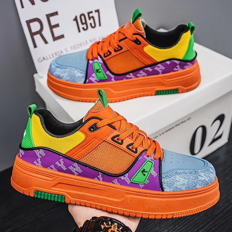 Skateboard mens shoes casual sports shoes leather tennis summer sports outdoor running hiking platform Loafers 250411