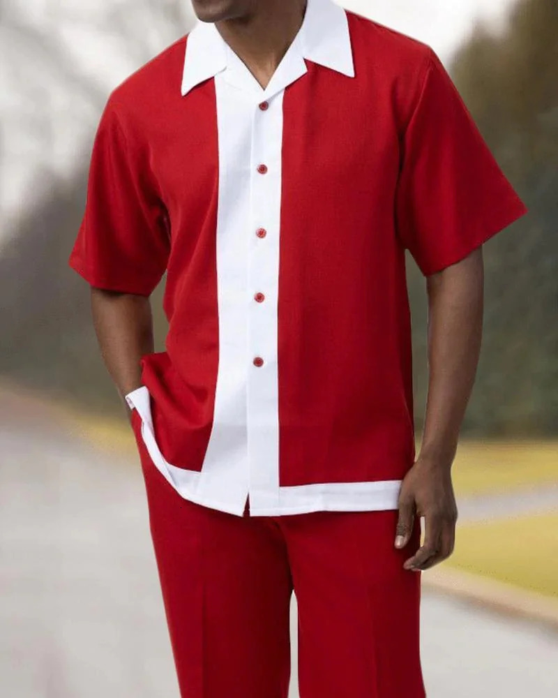 Fashionable mens topmens 2piece shirtpants Harajuku retro party outdoor summer collection 250414