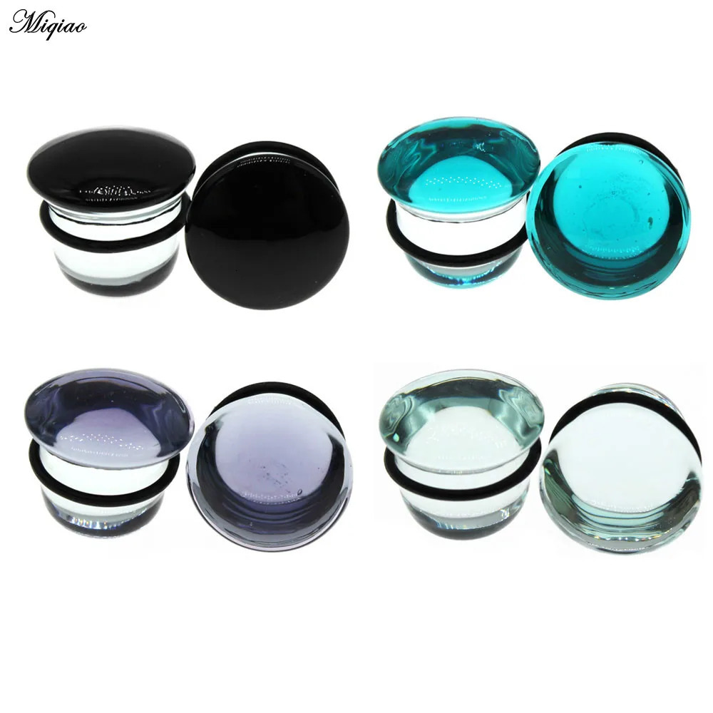 Miqiao 2 Pcs 6-25mm Body Piercing Jewelry Glass Ear Expander Auricle Earrings Earplugs Plugs and Tunnels 250408