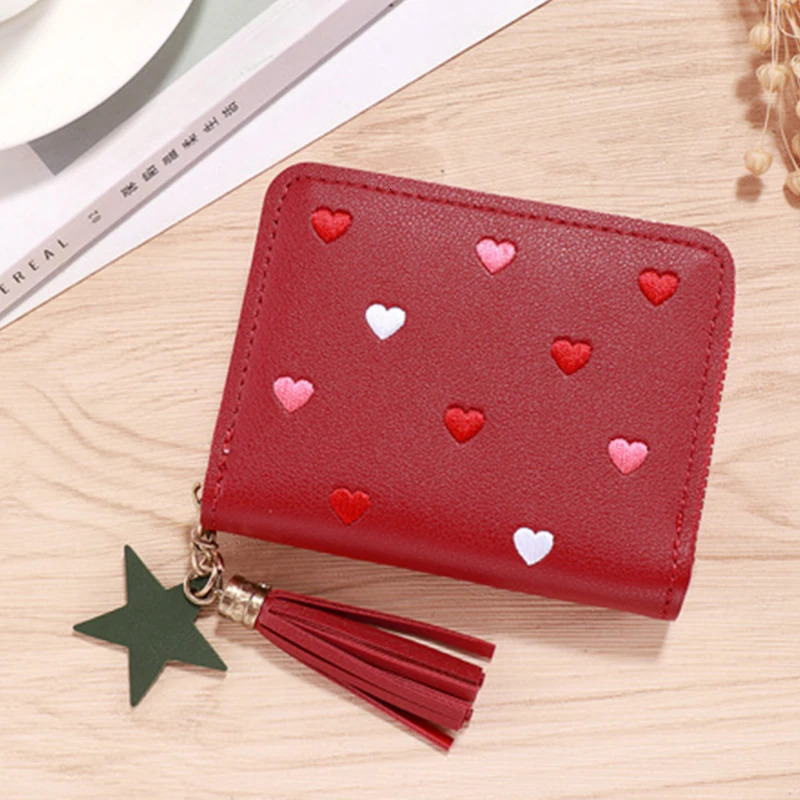 1PC Women Ladies Mini Tassel Wallets Cute Short Zipper Lovely Pu Leather Coin Purse Female Hand Wallet 251114 Y260206