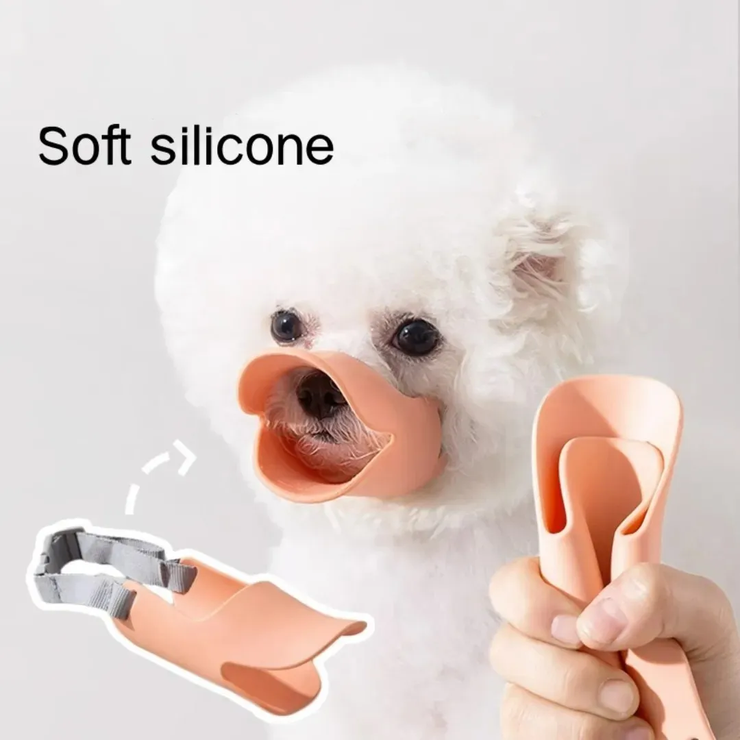 Dog Silicone Duck Muzzle For Pet Anti Bite Stop Barking Small Large Dog Mask Pet Accessories Safe Adjustable Mouthpiece