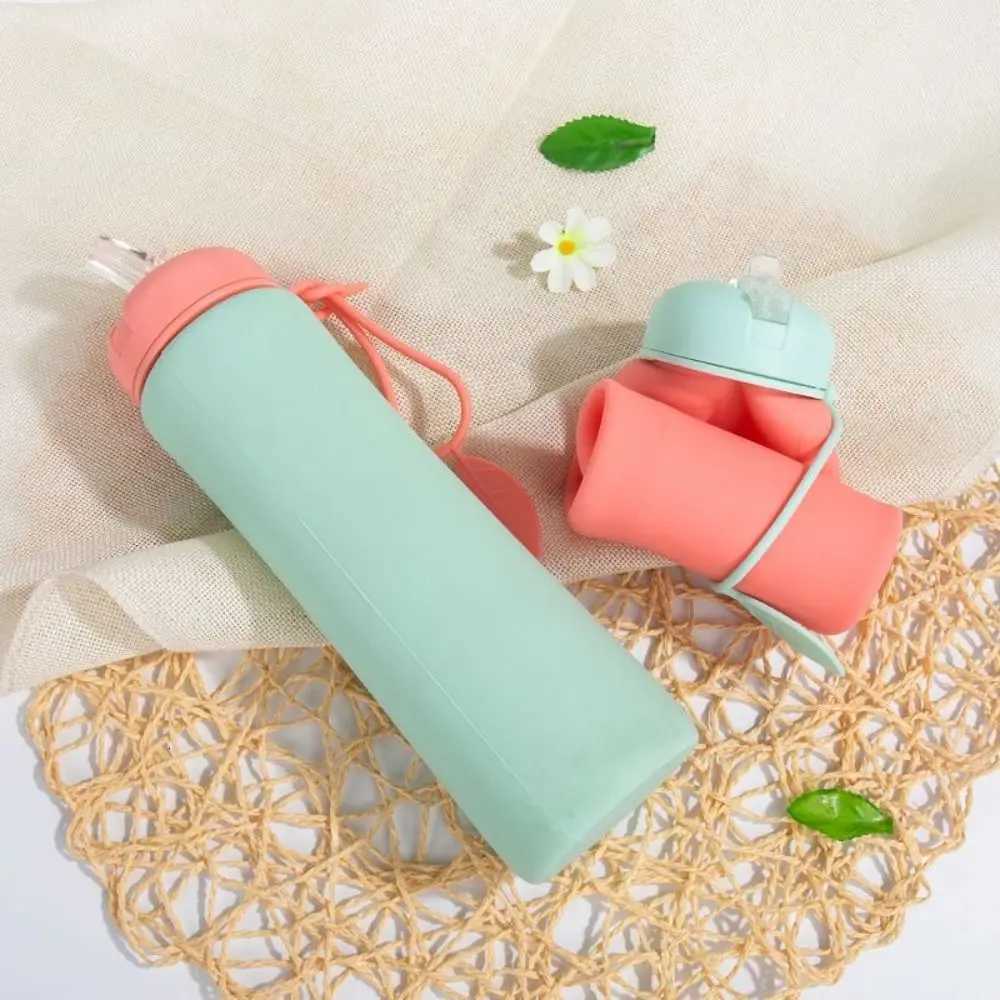 Colorful Leak Proof Foldable Silicone Water Bottle Portable Twist Cap Folding Water Cup Reuseable Collapsible Water Cups GymW251114