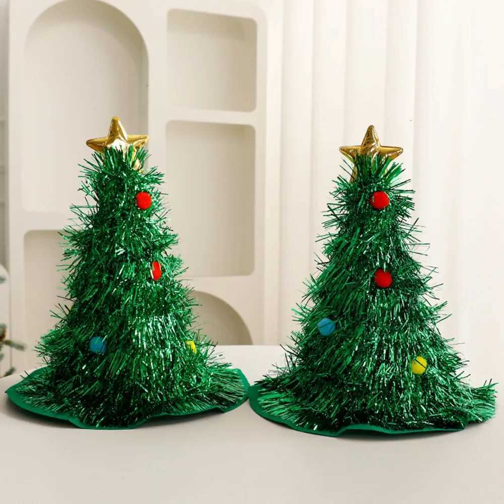 2025 Ins Christmas Tree Hat Creative Xmas Headwear for Girls Tinsel Christmas Headband Party Costume New Year Decor Supplies Y251115