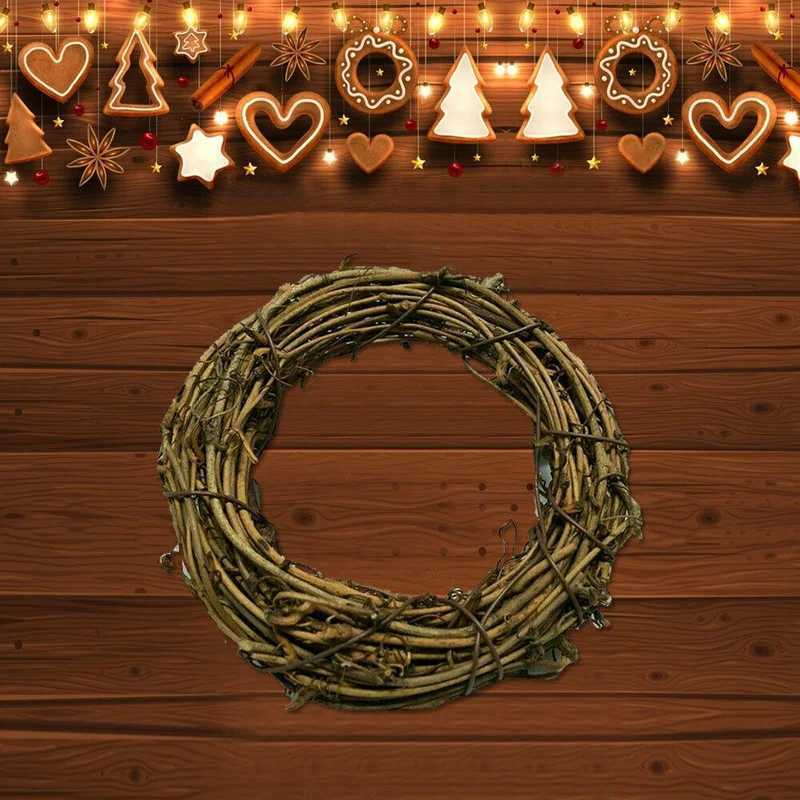 Christmas Artificial Vine Ring Wreath Rattan Wicker Garland Xmas Party Decor DIY Farmhouse Decor Rattan Decor GarlandM251115