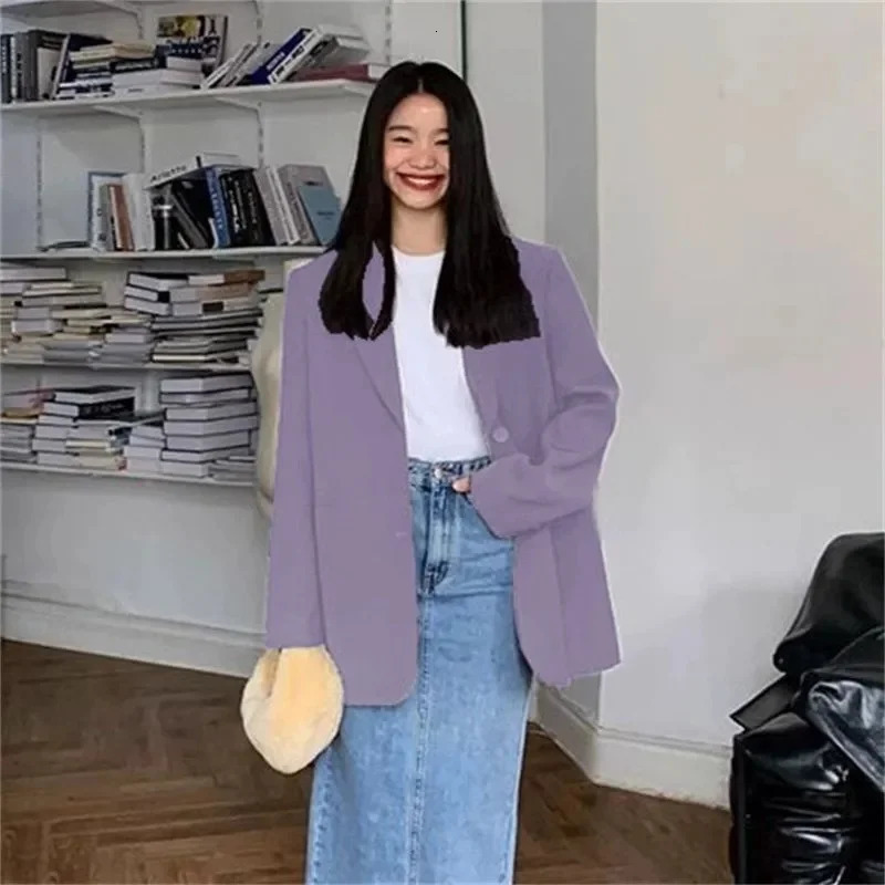 After sew jacket for women casual fashion loose Korean jacket street clothing chic long sleeved full set top 250415