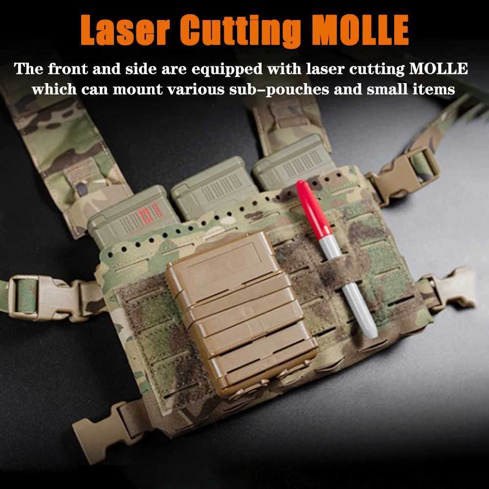 5.56 Triple Elastic Mag Pouch Tactical Chest Rig Vest Hunting Tactical Plate Carrier Vest Bag Front Plate Extension Kit XJ250730XJ251114