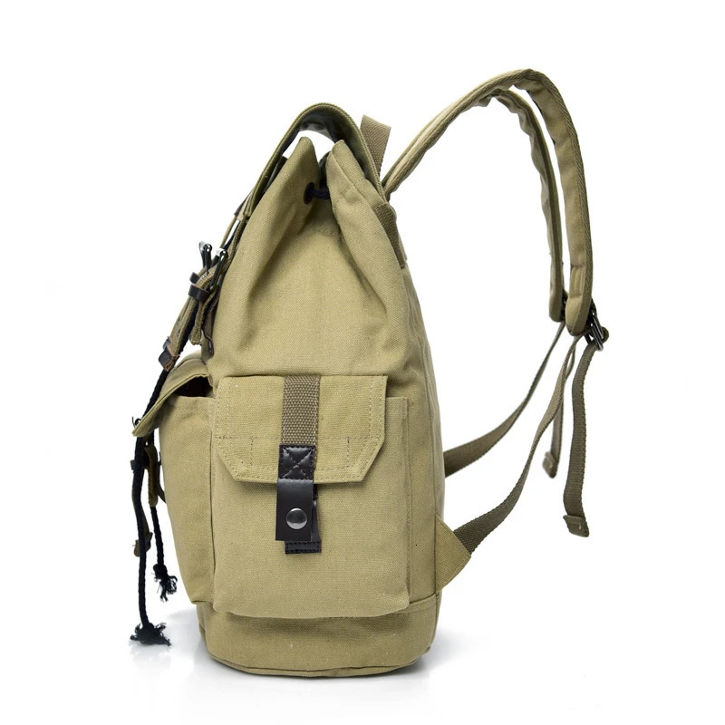 Canvas Retro Backpack Mens Junior School Backpack Travel Rucksack Large Capacity Drawstring Bag Mochila Mens 250410