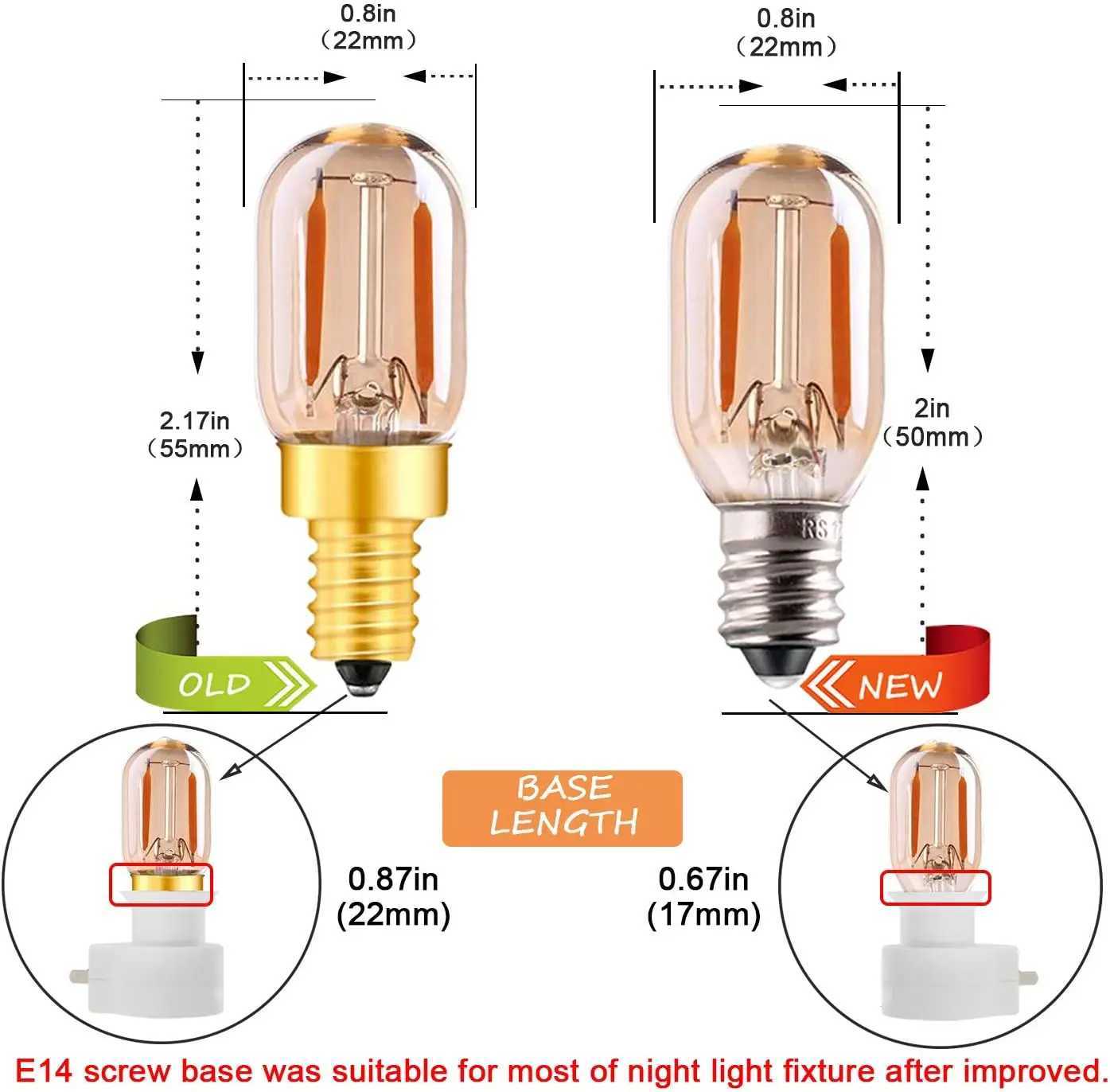 T22G Dimmable LED Lamps 1W Vintage Tube Night Light Bulbs Amber Glass E12 E14 Candelabra LED String Lights 220V 2200K Chandelier C251115