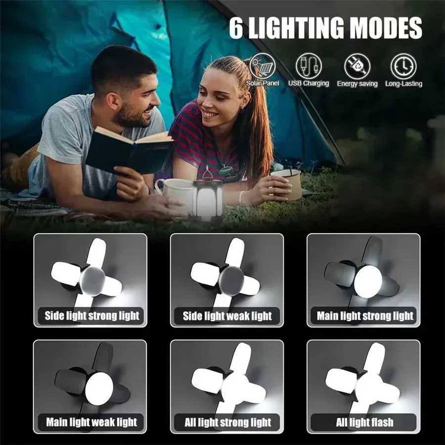 Ultra-Bright Rechargeable LED Camping Lantern-Foldable Floodlight3 Light ModesHands-Free Lantern for Camping/Hiking/Fishing M251115