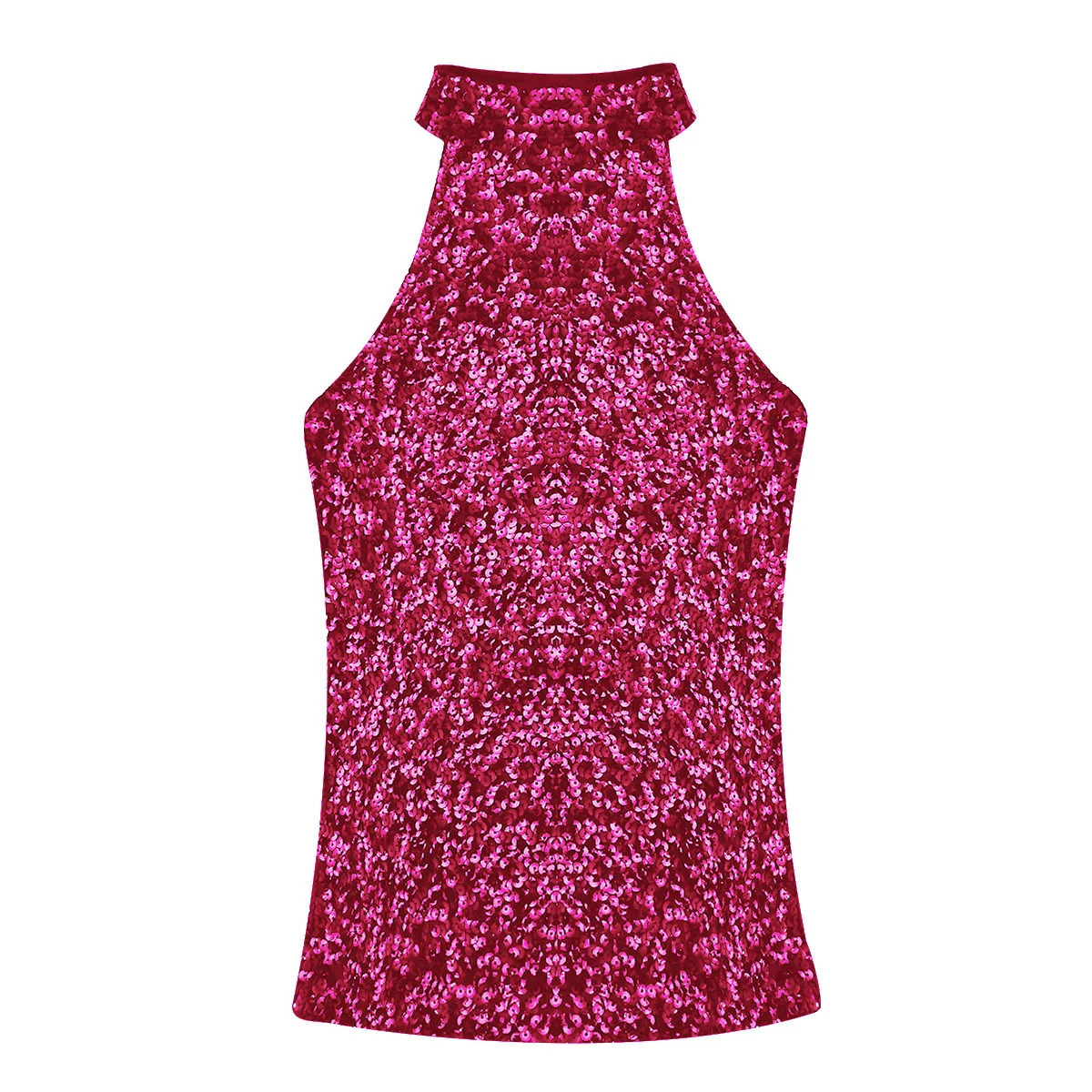 Womens Sequins Embellished Halter Neck Tanks Camis Rave Party Clubwear Costume Fashion Shimmer Flashy Sleeveless Vest Tank Tops 250415