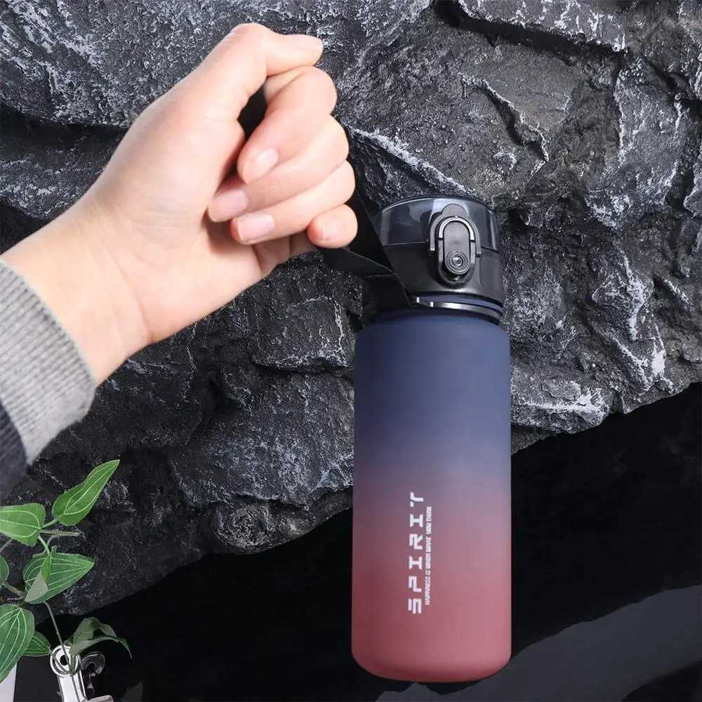 PC 1 Liter Sports Water Bottle Large Capacity Portable Leak Proof Colorful Plastic Cup Gradient Color 500/800/1000mlW251114