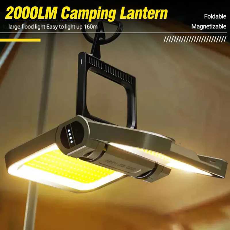 5000mAh Tent Lantern - Waterproof Solar/USB Portable Charging Camping Light Emergency Backup Hanging Design 3 Lighting Modes M251115
