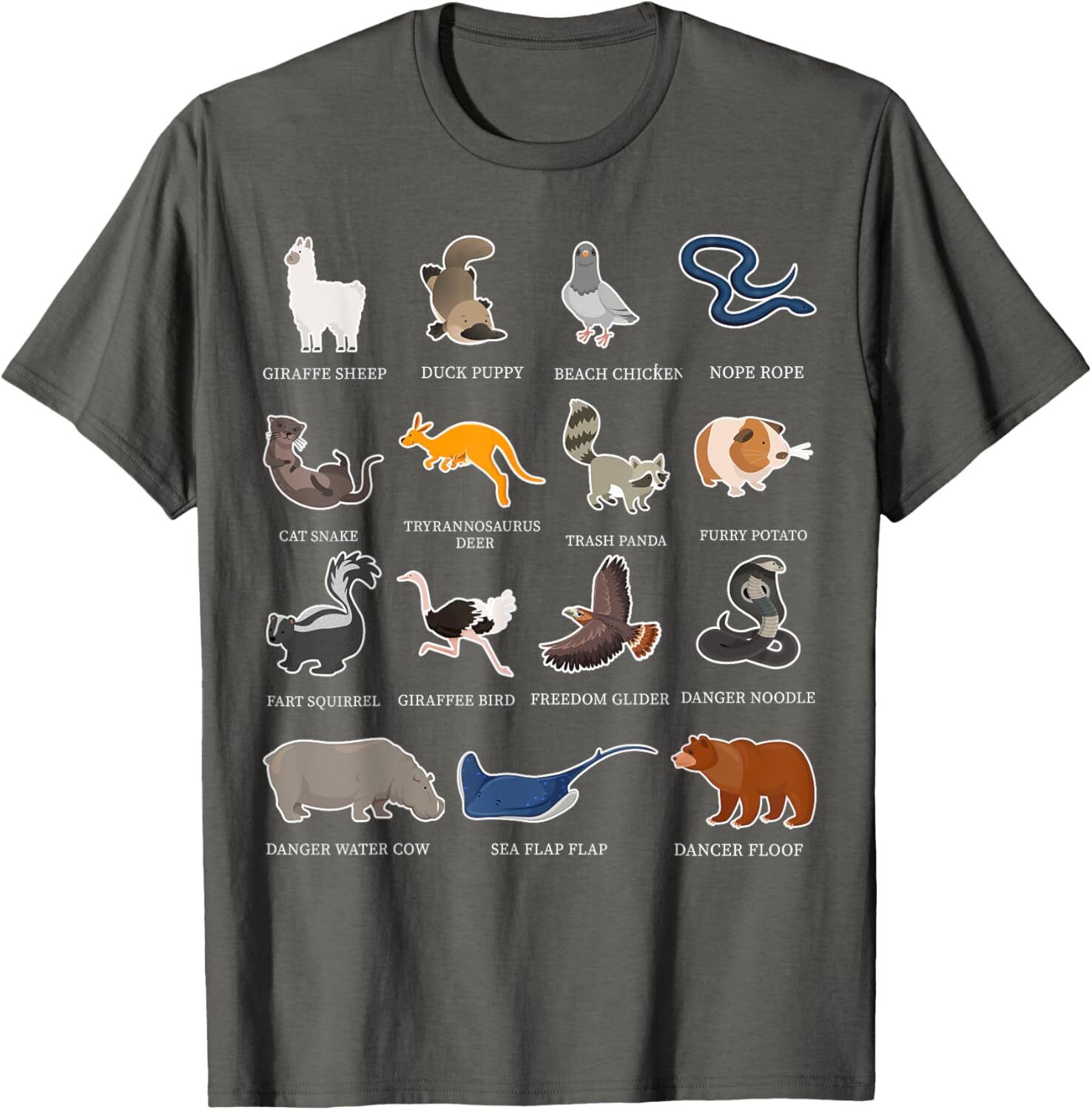 T shirt for Mens Animals Of The World - Rare Exotic Animals Funny Animal Graphic Tee Casual Tops Clothes Short sleeve