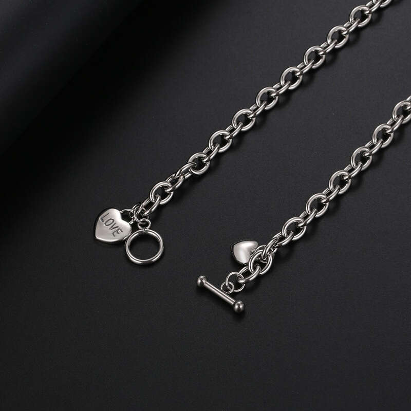 IMI Love OT Buckle Necklace Women Titanium Steel Couple Clavicle Ins Trendy Men Hip Hop Neck Chain Accessories YL244