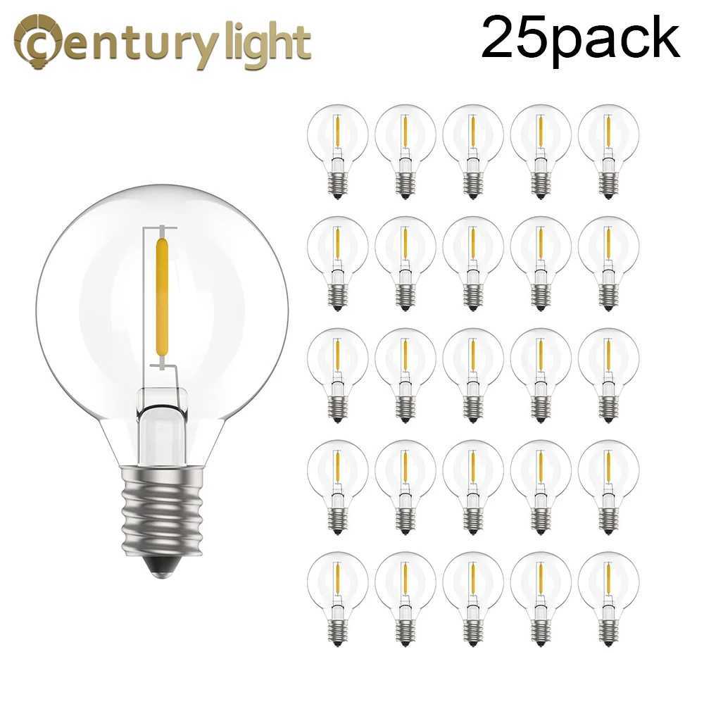 Vintage G40 Led String Light Replacement Bulb 1W Plastic Shatterproof Globe Mini Ball Lamp E12 Base 2200K PET Edison Light Bulbs C251115