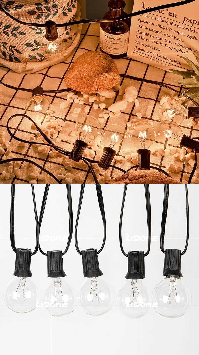 1PCS 5PCS 10PCS 15PCS 25PCS LED G40 Tungsten Lamp LED Bulb E12 1W 5W 220V 110V Outdoor Light String C251115