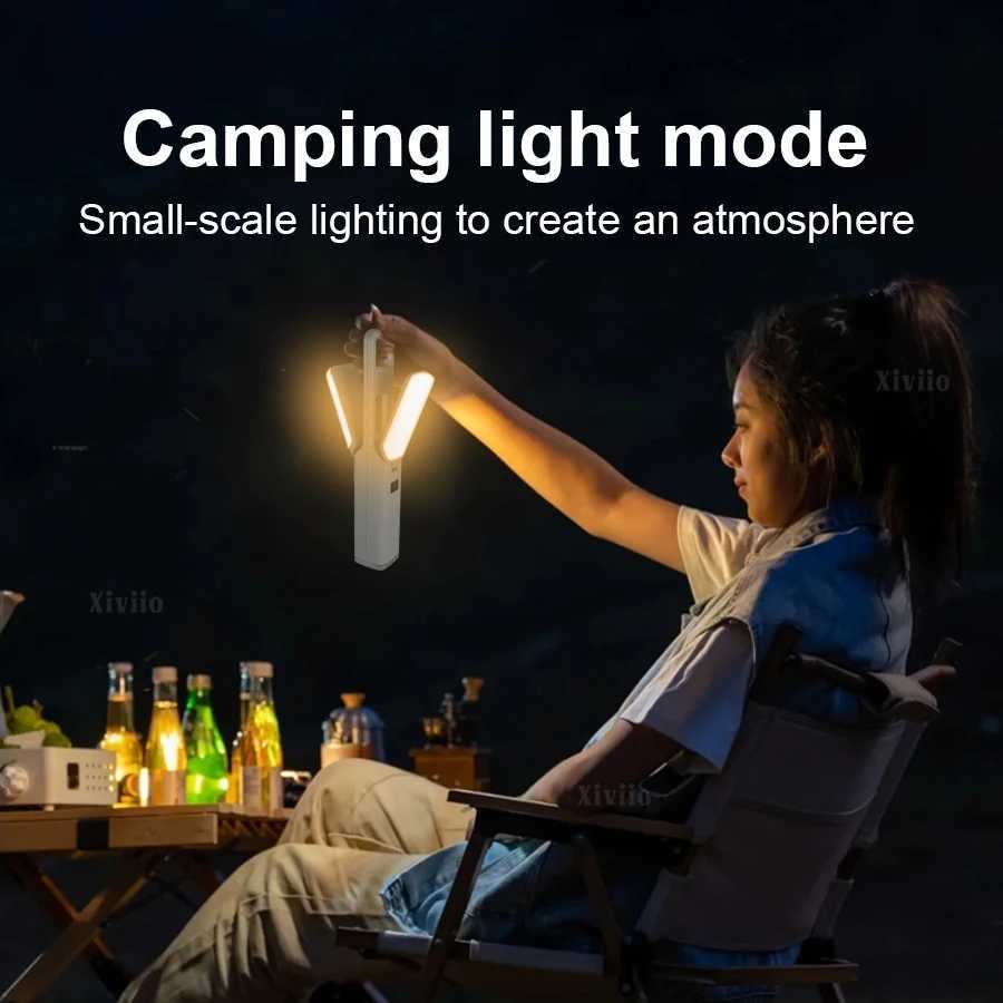 LED Protable Rechargeable Camping Light Tent Chandelier Ultra Long Life Multi-function Flashlight Folding Hand Lamp M251115