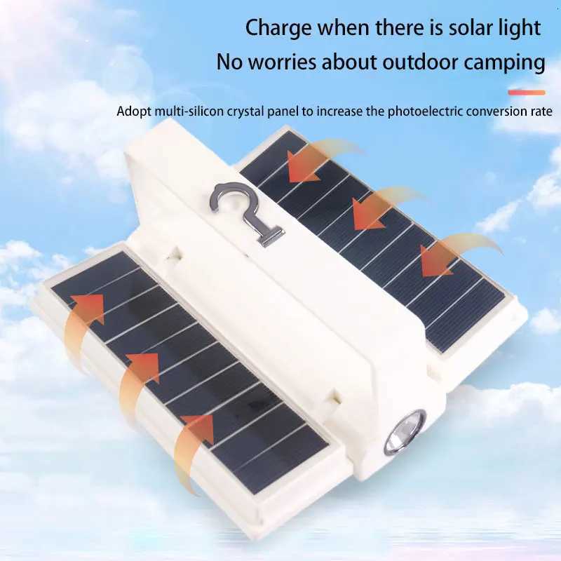 Solar Power LED Camping Lamp 90 Folding Portable Flashlight Lantern Outdoor Hiking Adventure Fishing Emergency Tent Light M251115