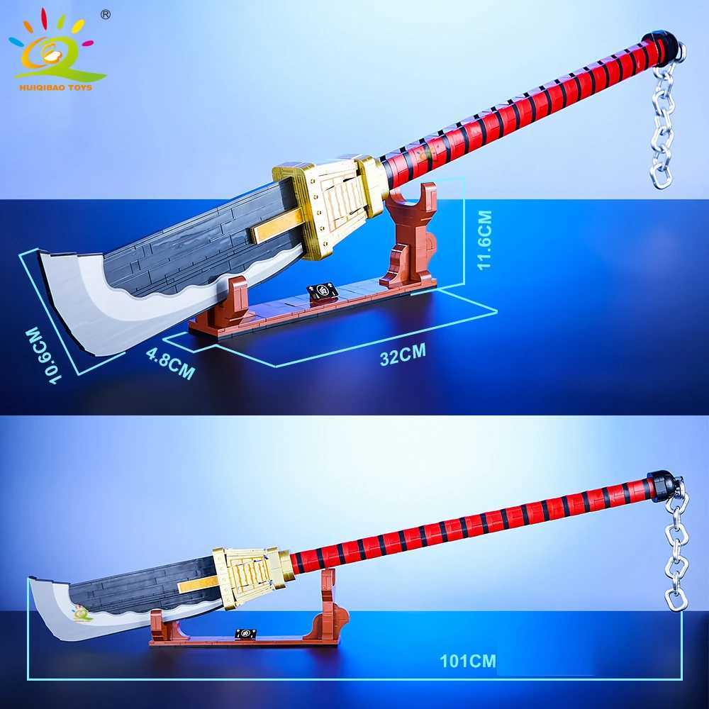 HUIQIBAO Samurai Sword Building Block Ninja Blade Katana Japanese Anime Butterfly Nichirin Knife Brick Childrens Toy Adult M250415