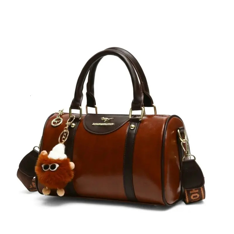 Womens fashionable pillow shoulder bag large capacity PU leather cross body handbag convertible space handbag 250410