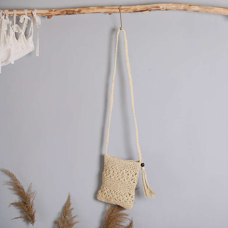 Handmade Beach Bag 2024 New Fashion Women's Single Shoulder Diagonal Straddle Grass Woven Bag Instagram Style Kq2
