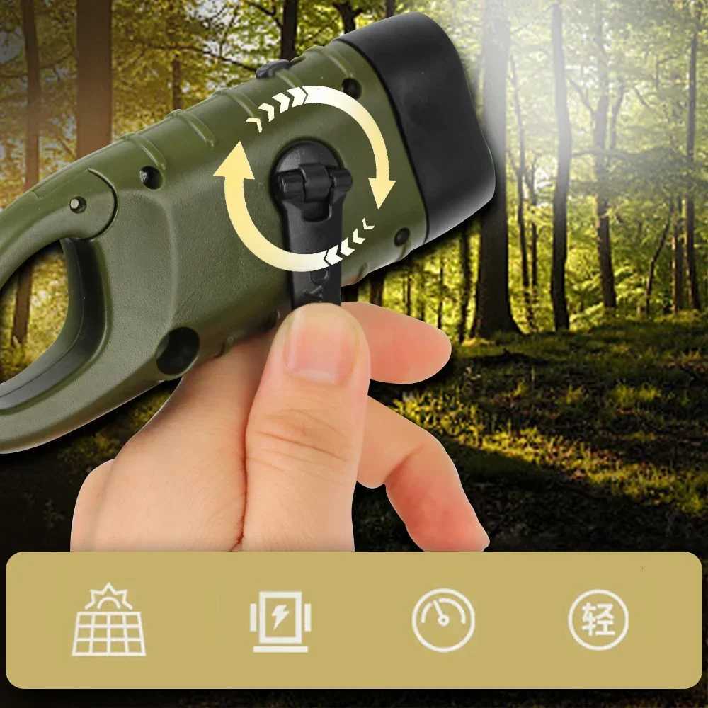 LED Flashlight Hand Crank Solar Powered Survival Gear Self Powered Torch Emergency Flashlights For Hiking Camping Running M251115