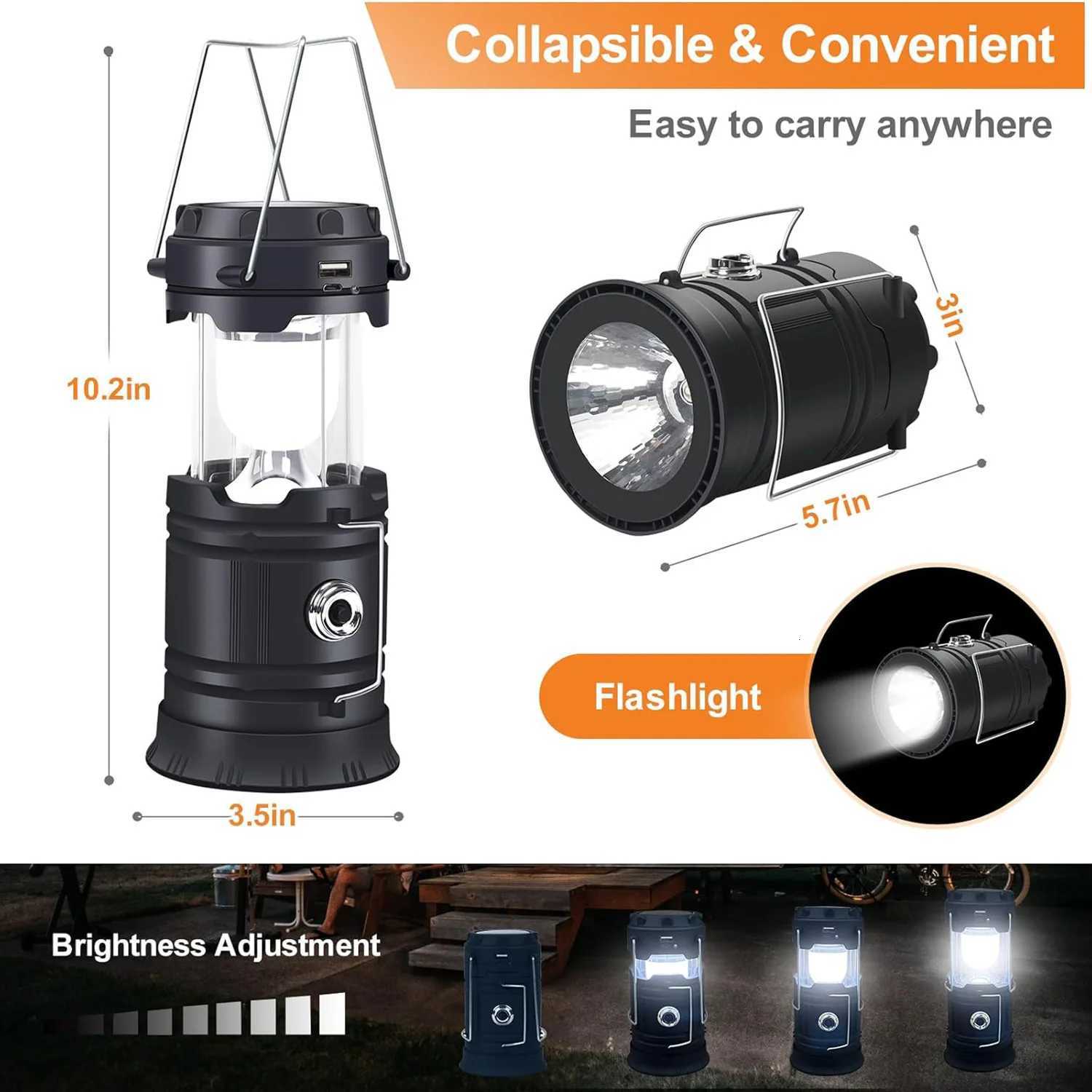 Camping Solar Camping Lamp Tent Lamp LED Portable Multifuctional Handheld Flashlight Waterproof Barn lantern Emergency Powered M251115